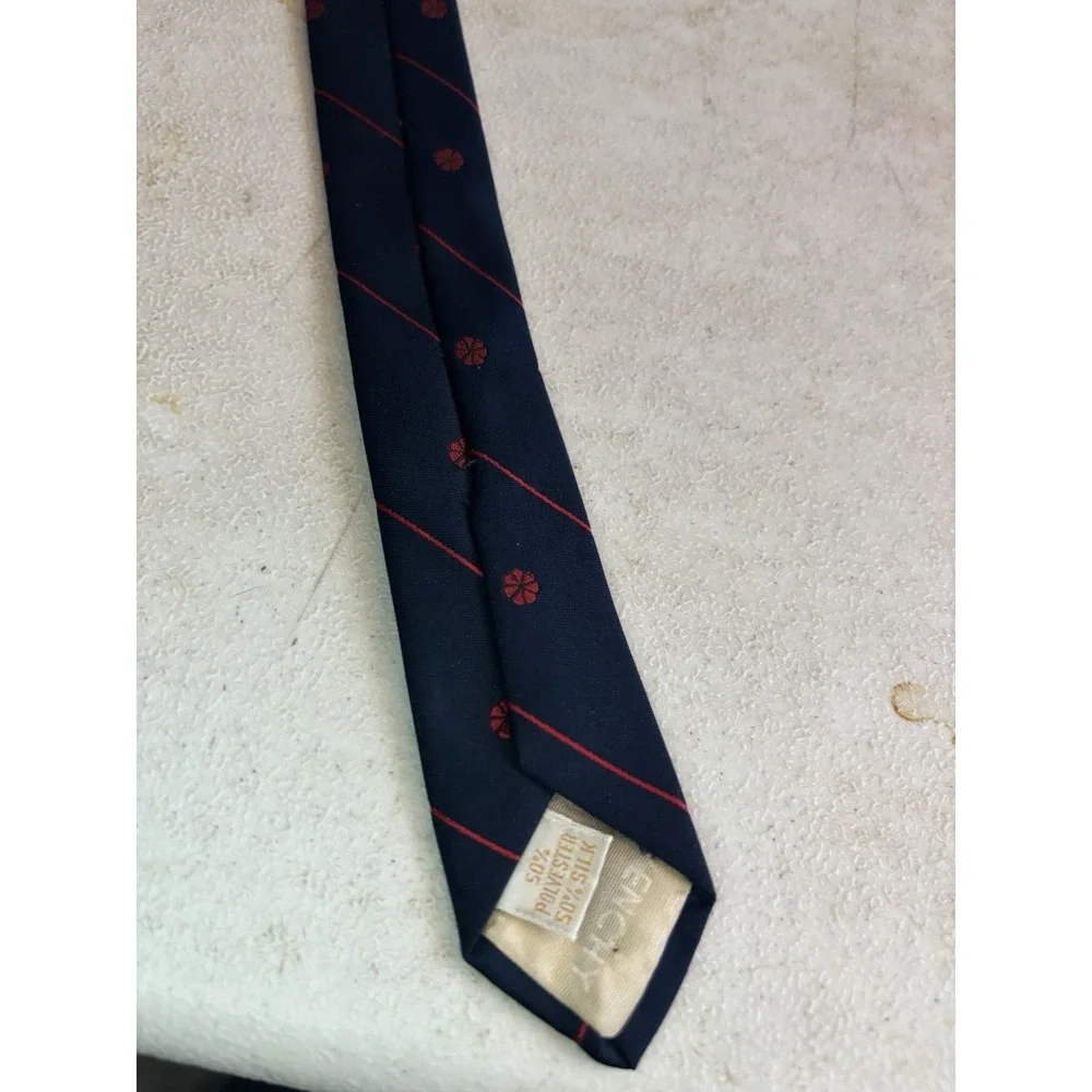 Vintage Givenchy Monsieur Tie Silk Blend‎ Blue Red Geometric Stripe